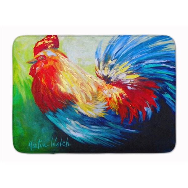 Jensendistributionservices Bird - Rooster Chief Big Feathers Machine Washable Memory Foam Mat MI10806 - main
